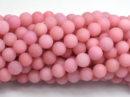Matte Jade - Rose Pink, 8mm Round-Rainbow Beads