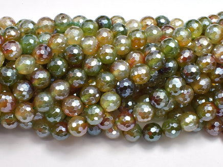 Mystic Coated Rainbow Agate, 8mm Faceted Round-RainbowBeads