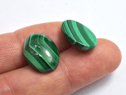 Genuine Malachite Cabochon, 12x16mm Oval, 1piece-RainbowBeads