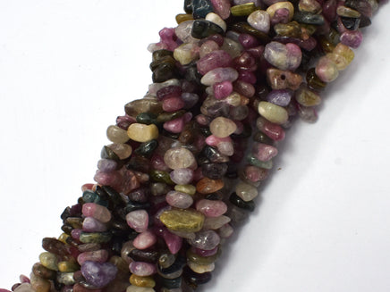 Watermelon Tourmaline, 4mm - 9mm Chips Beads, 33 Inch-RainbowBeads