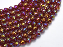 Mystic Coated Carnelian, 8mm Faceted Round-Rainbow Beads