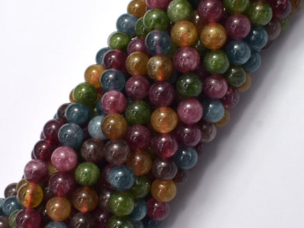 Jade - Tourmaline Color, 6mm Round-Rainbow Beads