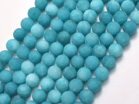 Matte Jade - Teal, 8mm Round-Rainbow Beads