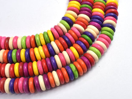 Howlite-Multicolor, 12x3.7mm Disk Beads-RainbowBeads