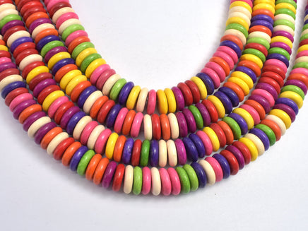 Howlite-Multicolor, 12x3.7mm Disk Beads-RainbowBeads