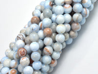 Jade - Light Blue, 8mm Round-Rainbow Beads