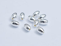 30pcs 925 Sterling Silver Beads, 2x3mm Rice Beads