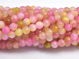 Jade - Pink & Yellow, 4mm (4.5mm) Round