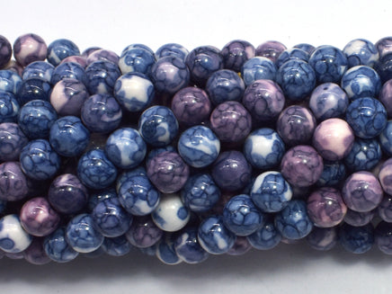 Rain Flower Stone, Blue & Purple, 6mm (6.7 mm) Round-RainbowBeads