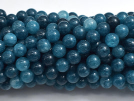 Jade - Blue, 6mm Round-Rainbow Beads