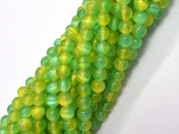 Selenite - Green & Yellow, 6mm (6.5mm)-Rainbow Beads