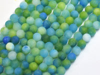 Matte Jade - Green & Blue, 6mm Round-Rainbow Beads