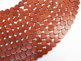 Red Jasper, 6mm Heart Beads