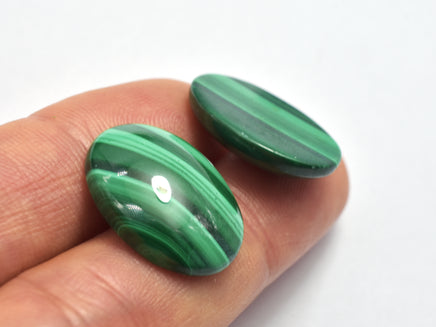 Genuine Malachite Cabochon, 15x20mm Oval, 1piece-RainbowBeads