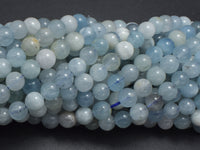 Aquamarine Beads, 6mm Round Beads-RainbowBeads
