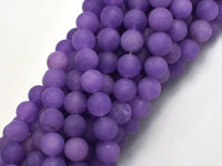 Matte Jade - Purple, 8mm Round-Rainbow Beads