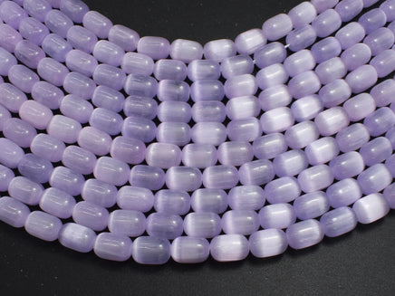 Selenite, Gypsum, Purple, 6x9mm Tube-Rainbow Beads