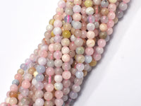 Beryl Beads, Aquamarine, Morganite, Heliodor, 4mm (4.7mm) Round-RainbowBeads