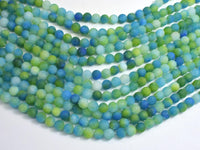 Matte Jade - Green & Blue, 6mm Round-Rainbow Beads
