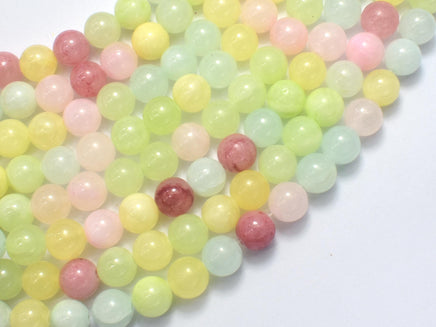 Jade - Multi Color, 8mm (8.5mm) Round-Rainbow Beads