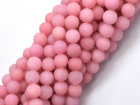 Matte Jade - Rose Pink, 8mm Round-Rainbow Beads