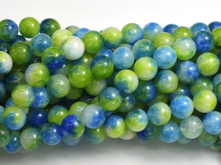 Jade - Green & Blue, 8mm Round-Rainbow Beads