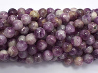 Purple Mica, 8mm Round-Rainbow Beads