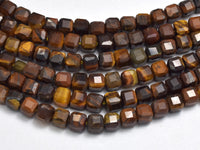Tiger Eye, 3x3mm Faceted Cube Beads