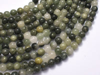 Green Line Quartz, 6mm Round Beads-Rainbow Beads