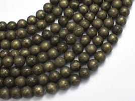 Pyrite Beads, 8mm Round Beads-Rainbow Beads