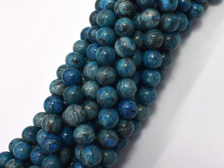 Gray Picture Jasper - Blue, 8mm (8.5mm)-Rainbow Beads