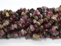 Watermelon Tourmaline, 4mm - 9mm Chips Beads, 33 Inch-RainbowBeads