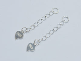 4pcs 925 Sterling Silver Extension Chain, 30mm Long