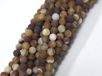 Matte Banded Agate, 6mm Round Beads-Rainbow Beads