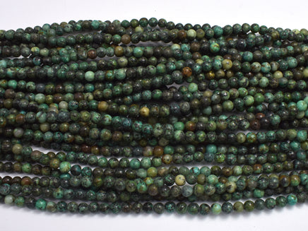 African Turquoise Beads, Round, 4mm (4.6mm)-Rainbow Beads