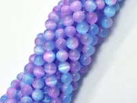 Selenite - Purple & Blue, 8mm (8.5mm) Round-RainbowBeads