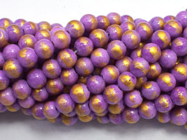 Mashan Jade - Purple, 6mm (6.5mm) Round-RainbowBeads