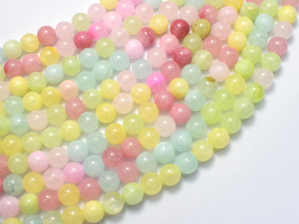 Jade - Multi Color, 6mm (6.5mm)-Rainbow Beads