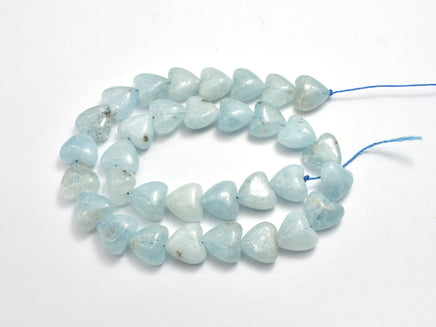 Aquamarine 12mm Heart Beads-Rainbow Beads