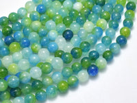 Jade - Green & Blue, 6mm Round-Rainbow Beads