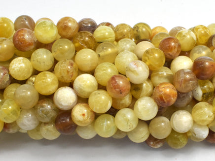 Yellow Opal, 8mm (8.5mm) Round-Rainbow Beads