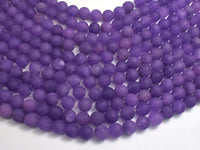 Matte Jade - Purple, 8mm Round-Rainbow Beads