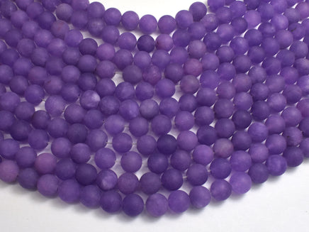Matte Jade - Purple, 8mm Round-Rainbow Beads