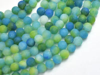 Matte Jade - Green & Blue, 6mm Round-Rainbow Beads