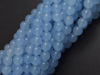Jade - Aqua Blue, 8mm Round-Rainbow Beads