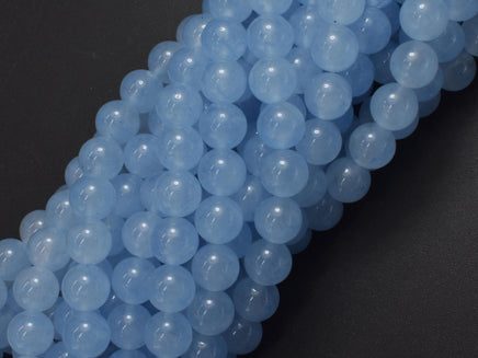 Jade - Aqua Blue, 8mm Round-Rainbow Beads