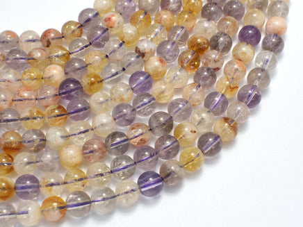 Amethyst, Citrine, 6mm Round-RainbowBeads