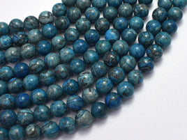 Gray Picture Jasper - Blue, 8mm (8.5mm)-Rainbow Beads