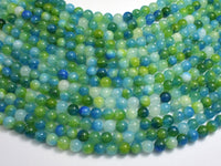 Jade - Green & Blue, 6mm Round-Rainbow Beads