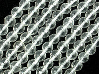 Clear Quartz Beads, 8mm Faceted Round Beads-RainbowBeads